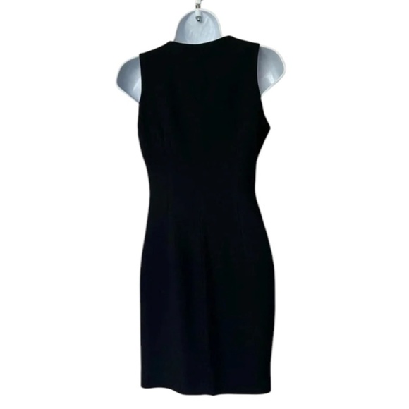 Kenar black wrap sheath dress sleeveless rhinestones Size 4P - Picture 3 of 7